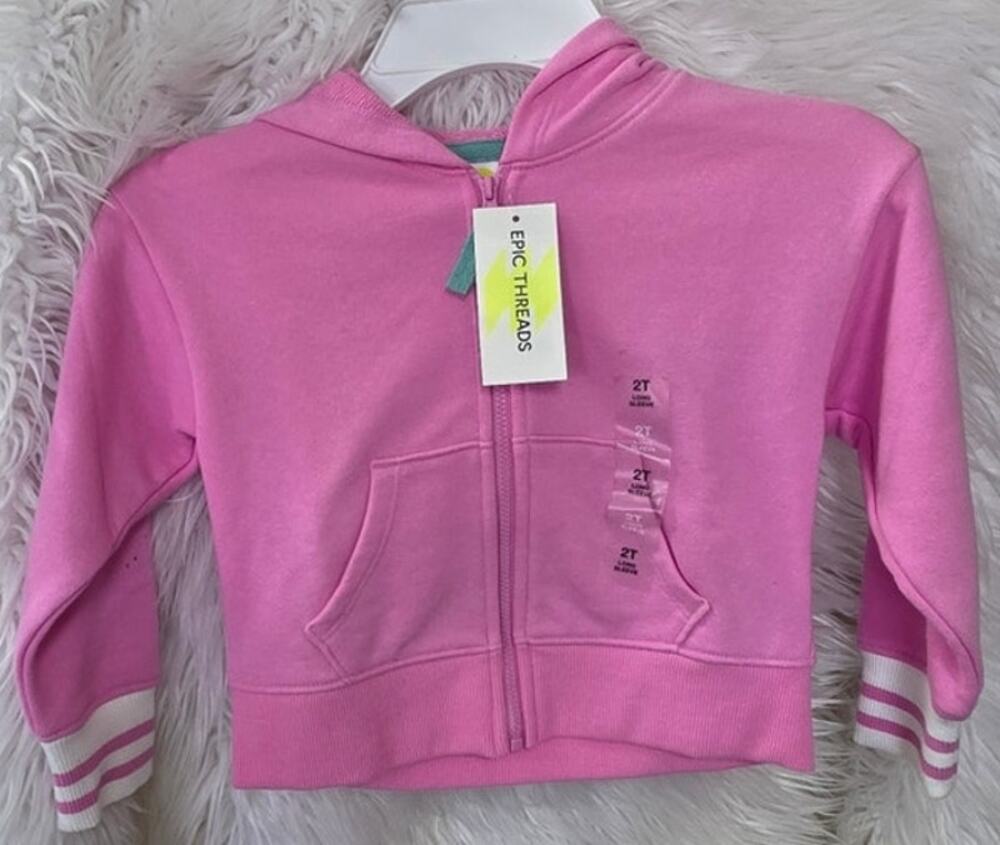 Epic Threads Toddler Girls Solid-Color Zip Hoodie 2T